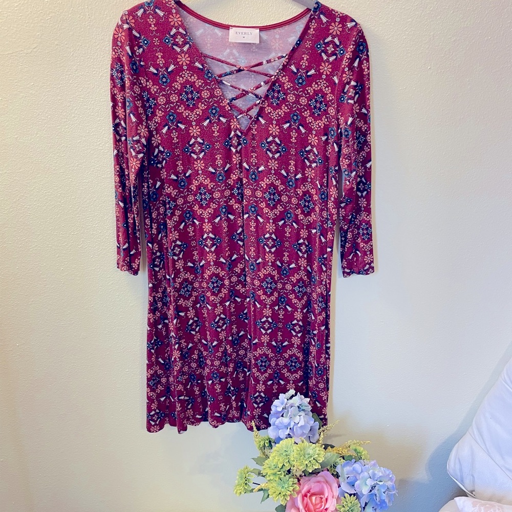 Adorable Everly tunic dress with cross front detailing
